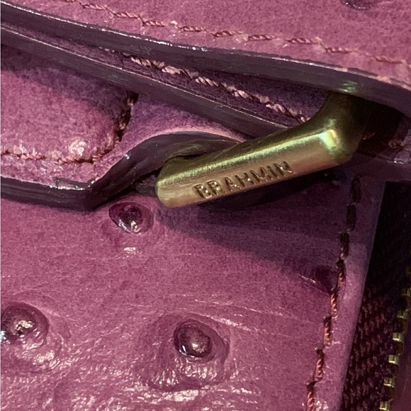 Brahmin Tori Tote Ostrich Fig Normandy Bag Purse Leather - Picture 13 of 16